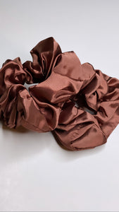 Red-Brown Silk  Scrunchie